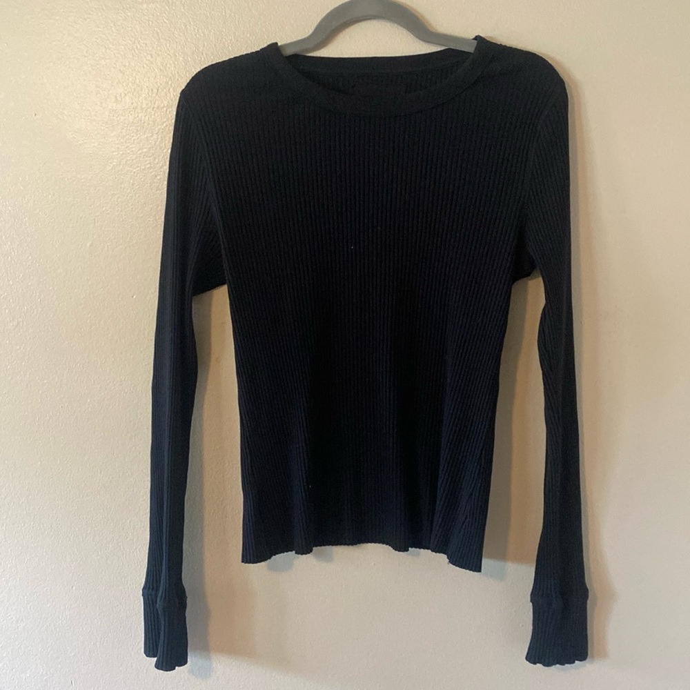 Aerie Ribbed Long Sleeve in Black